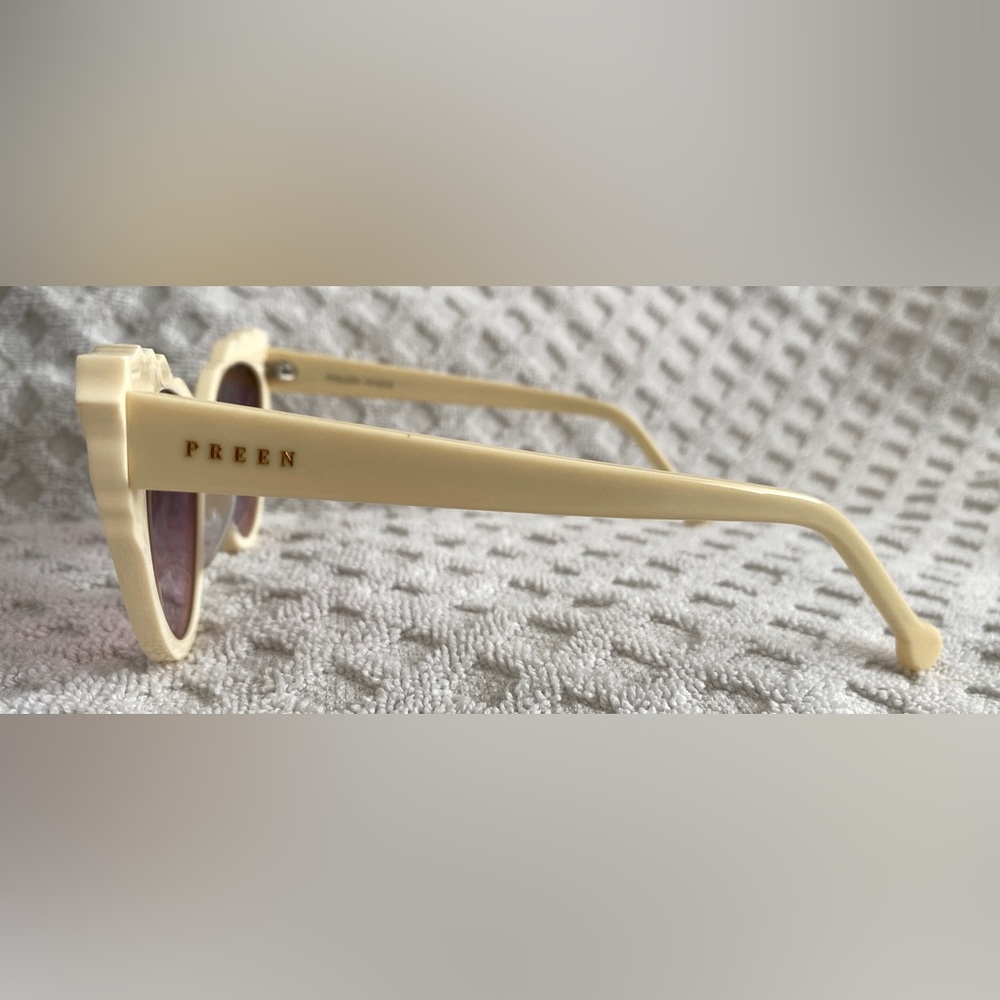 Preen by Thornton Bregazzi Phillipa Cat Eye Sunglasses Ivory Pink Lenses $380 - Picture 5 of 16